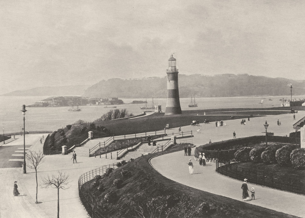 DEVON. Plymouth Hoe and Sound and Mouth of the Tamar. from the Citadel 1901