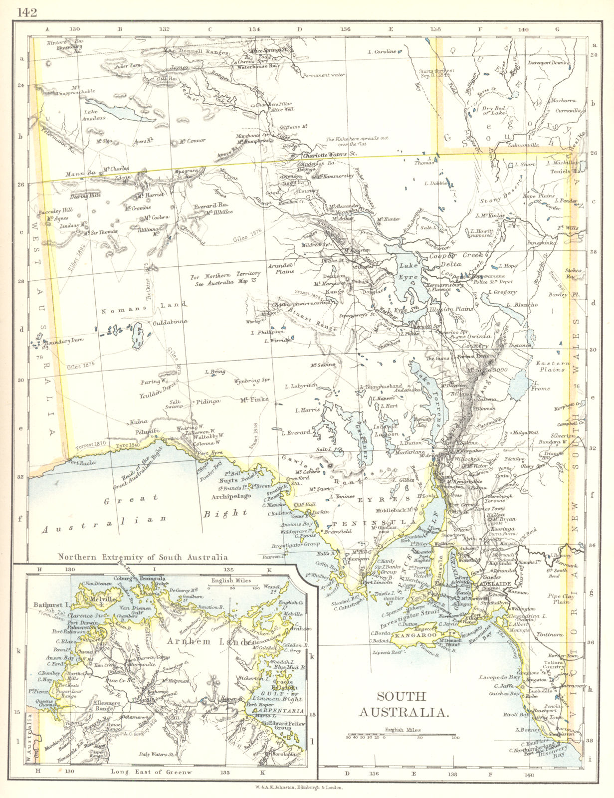AUSTRALIA. South Australia; Inset maps of Arnhem land Northern Territory 1897