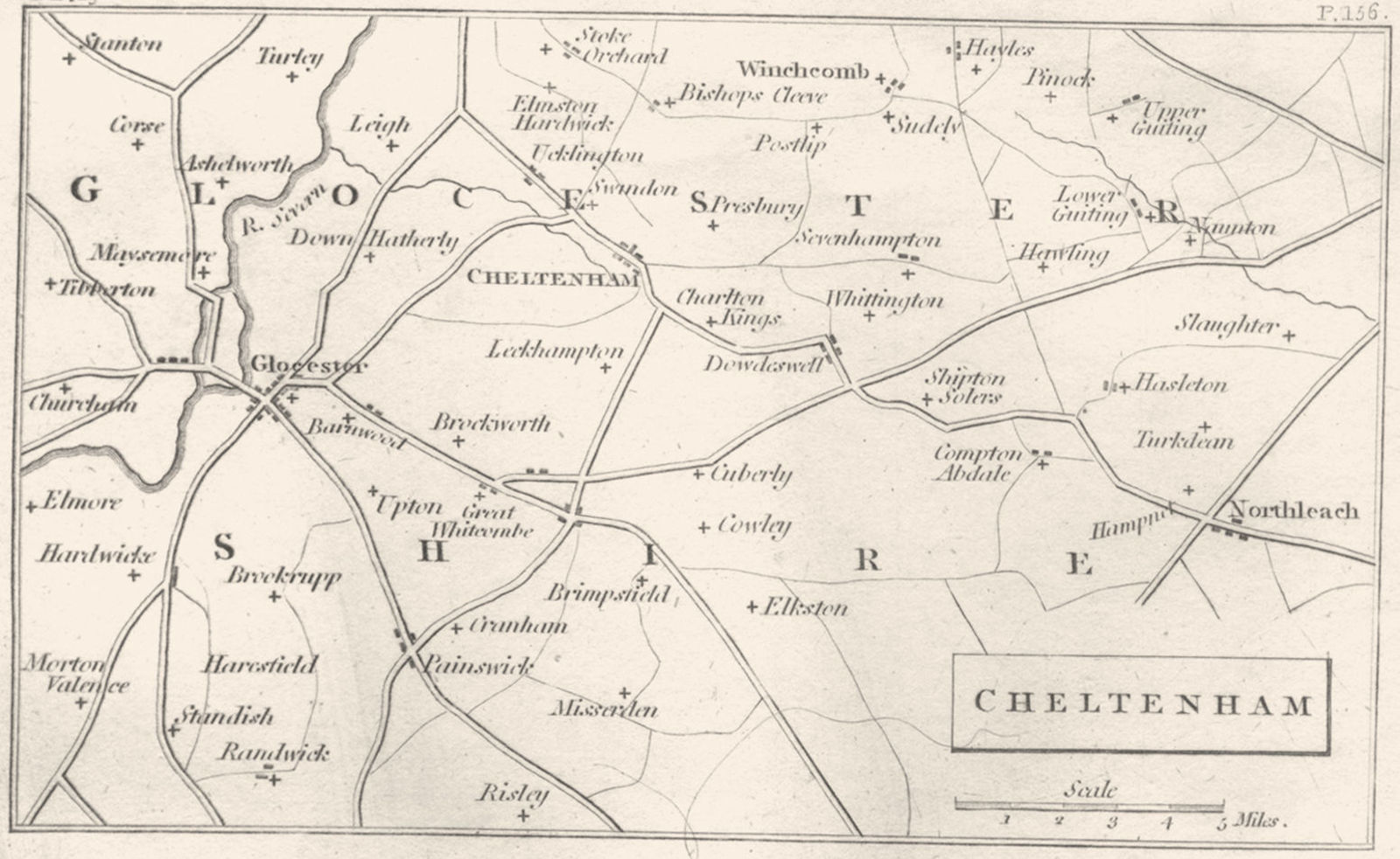 Associate Product GLOUCESTERSHIRE. Cheltenham Spa. Cheltenham (2)  1808 old antique map chart