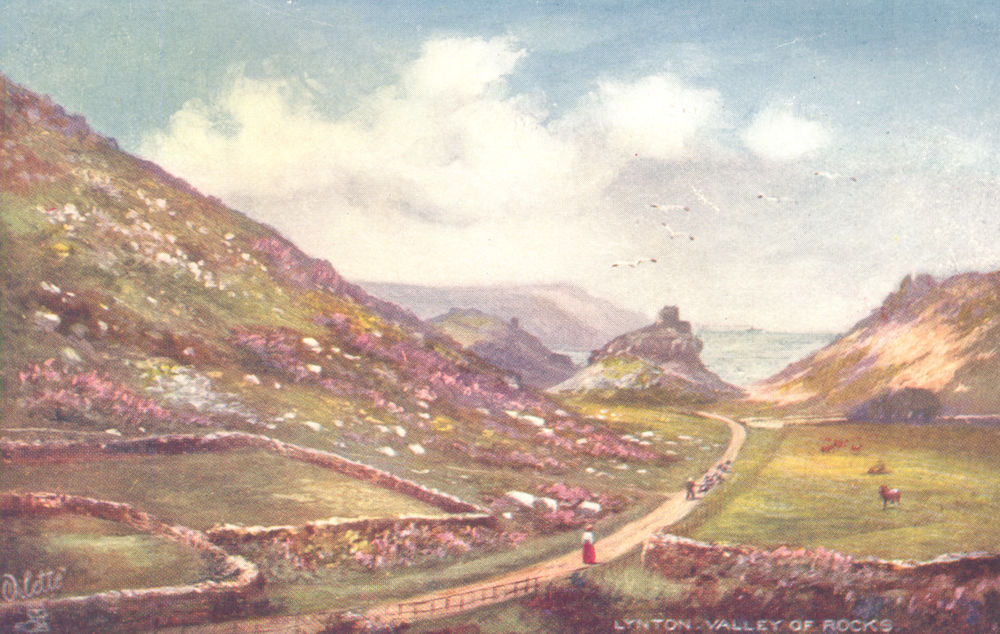 NORTH DEVON. The Valley of Rocks. North Devon 1906 old antique print picture