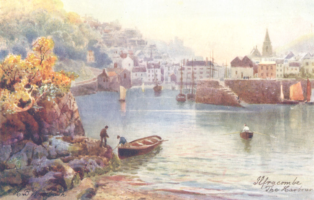 Associate Product ILFRACOMBE. The Harbour. North Devon 1906 old antique vintage print picture