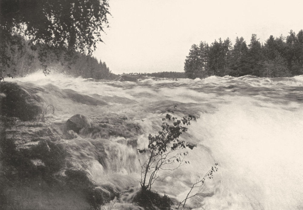 Associate Product FINLAND. Valinkoski Falls 1908 old antique vintage print picture