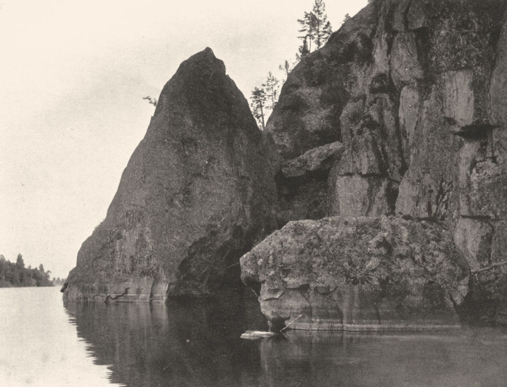 Associate Product FINLAND. Lake Ladoga. The Grottoes of Orjantsaari 1908 old antique print