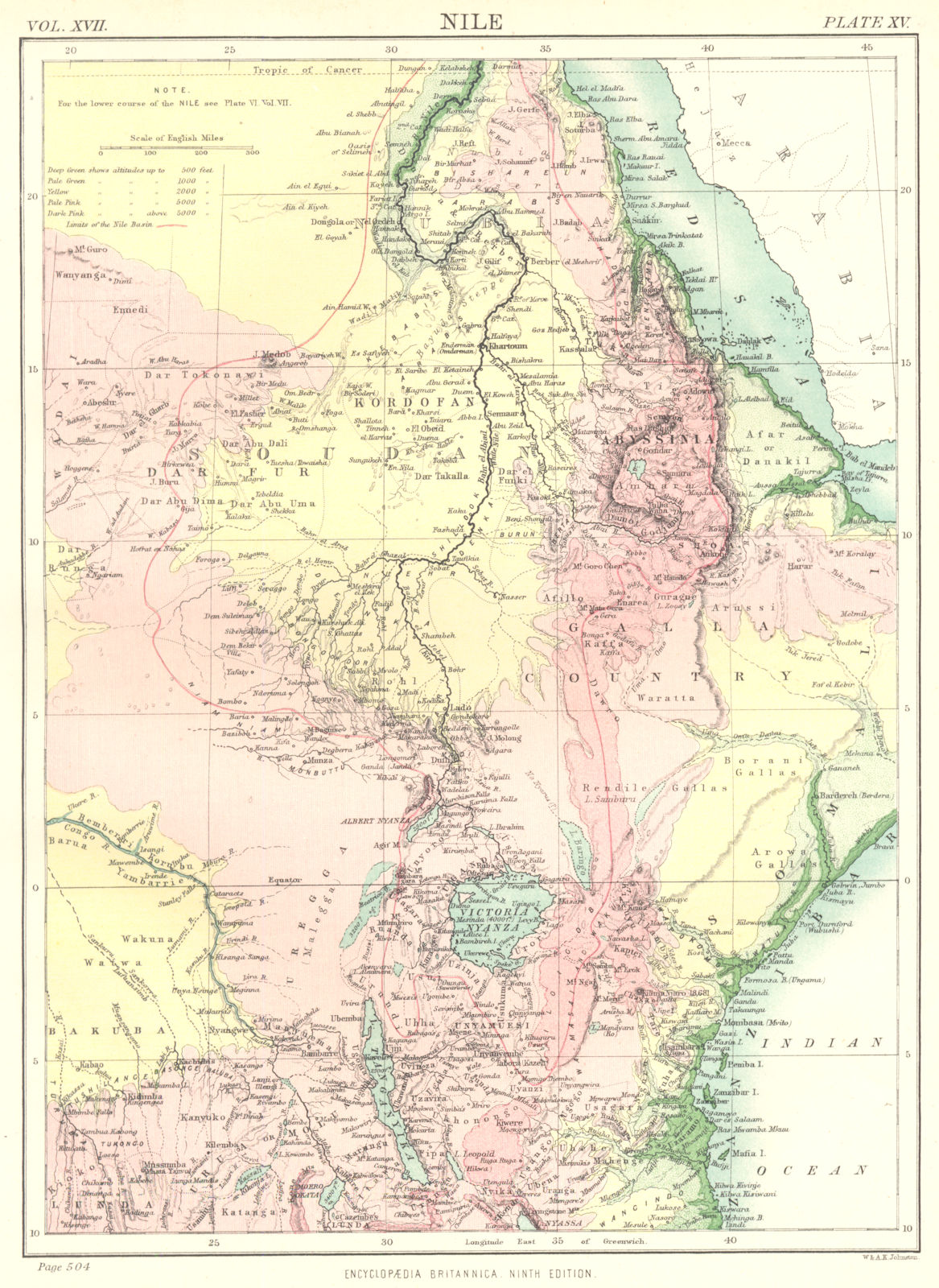 NILE VALLEY. Sudan Tanzania Ethiopia Uganda Lake Victoria. Britannica. 1898 map