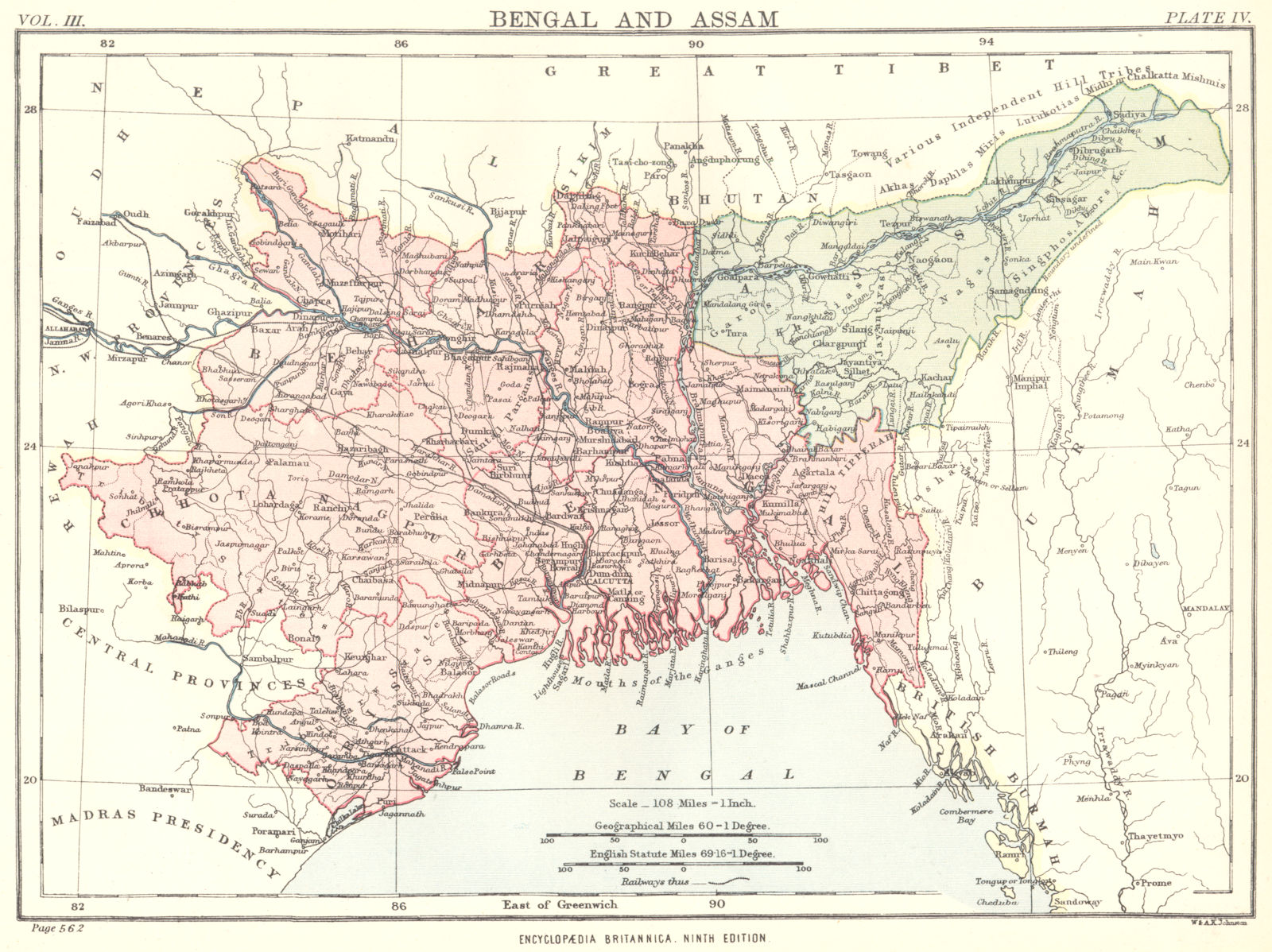 Associate Product INDIA BANGLADESH. Bengal and Assam. Britannica 9th edition 1898 old map