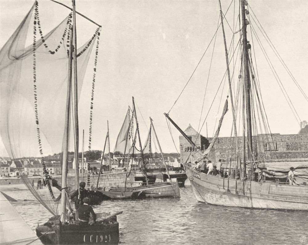 FINISTÈRE. La port, à Concarneau 1903 old antique vintage print picture