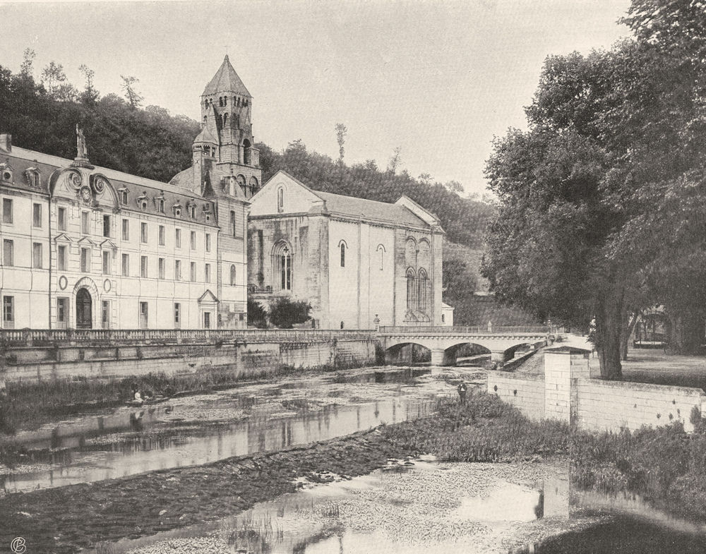 DORDOGNE. Brantôme- L'abbaye 1904 old antique vintage print picture
