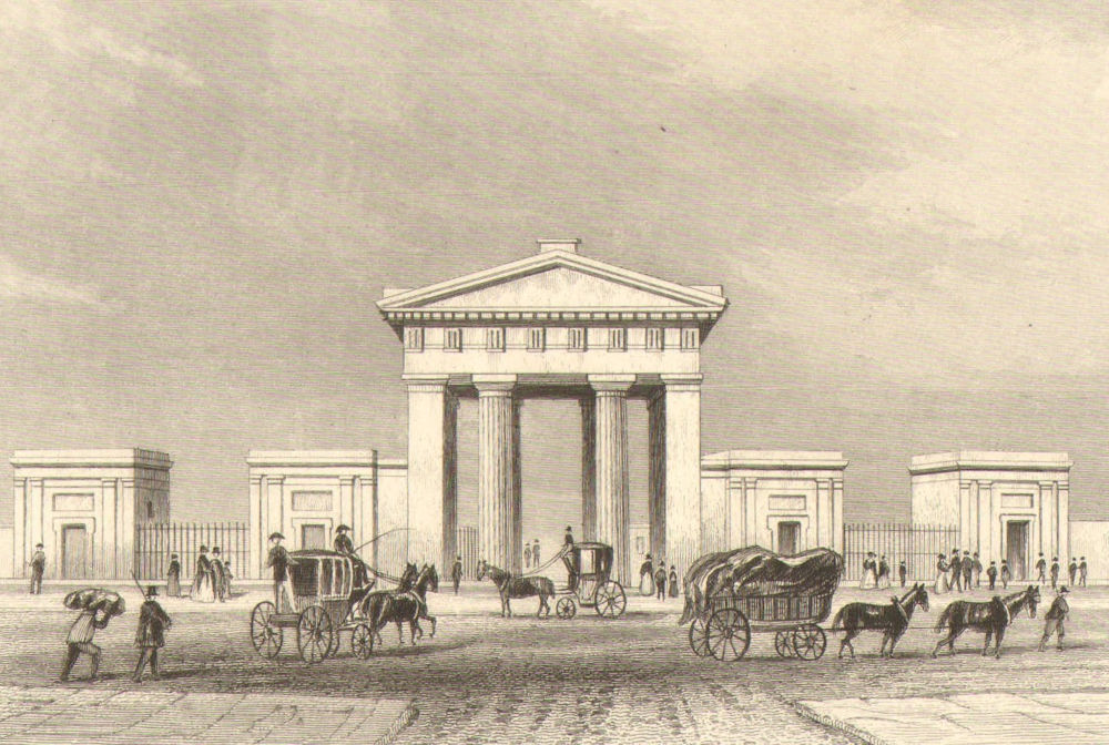Associate Product EUSTON STATION. London & Birmingham Railway terminus. Doric arch. DUGDALE c1840