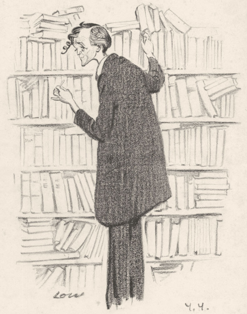 WRITERS. Low Cartoon from New Statesman. YY (Robert Lynd)  1926 old print