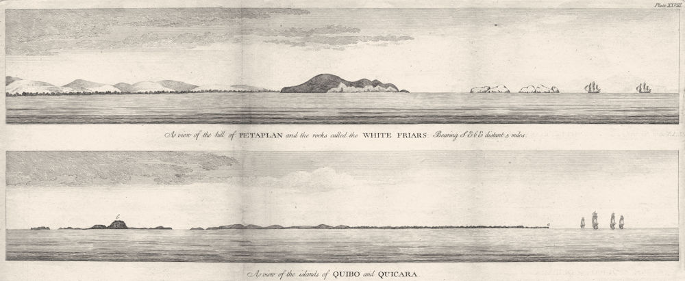Associate Product PANAMA. Petaplan hill. White Friars rocks. Quibo Quicara Islands (Anson) 1750