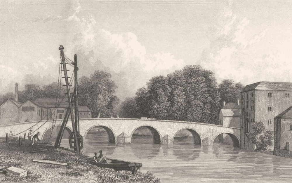 Associate Product KENT. Maidstone Bridge. (Finden/Westall) 1830 old antique print picture