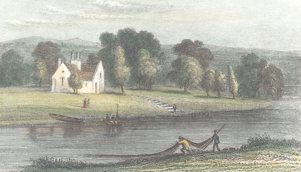 Associate Product BERKSHIRE. Surrey. Runney Mead Magna Charta Island. (Dugdale) 1835 old print