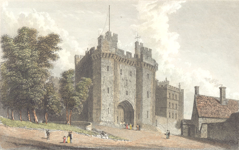 LANCASHIRE. Lancaster Castle. Hand coloured. (Westall) 1830 old antique print