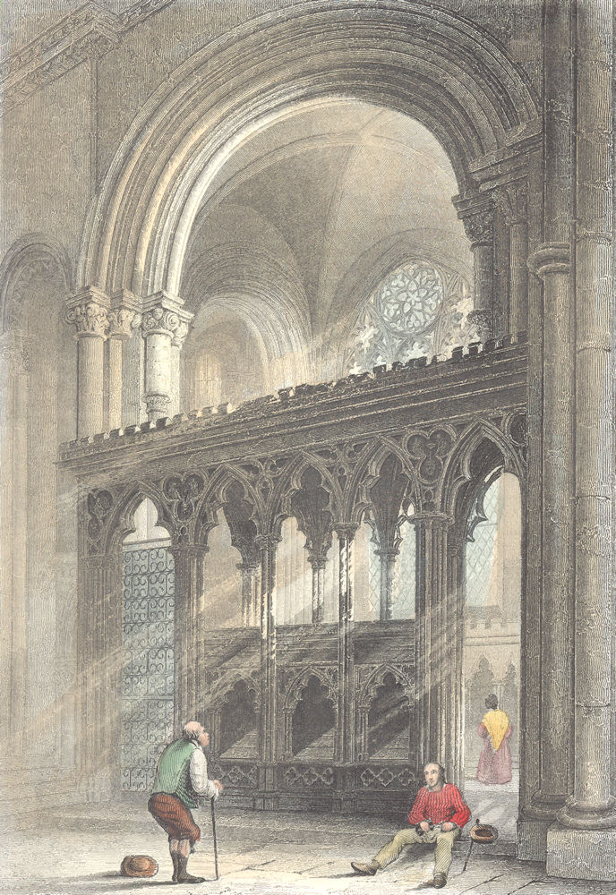 KENT. Canterbury cathedral. St. Anselm's Chapel.  1836 old antique print