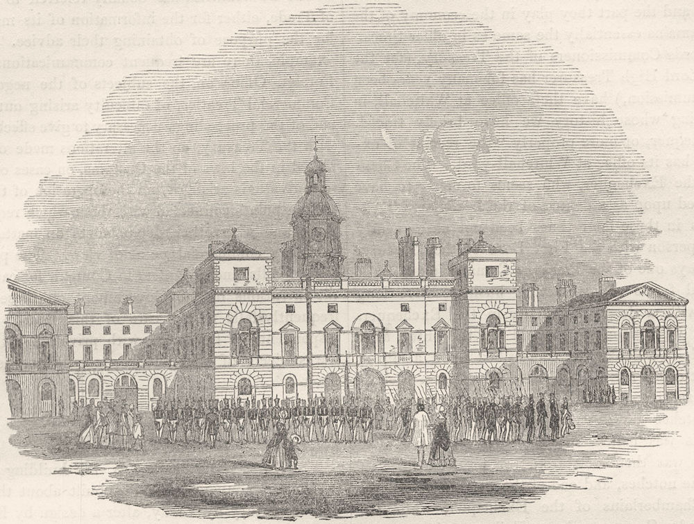 LONDON. The Horse Guards, Park Front 1850 old antique vintage print picture