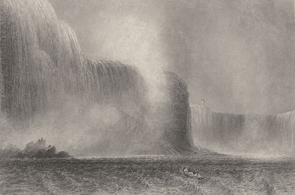 WATERFALLS. Niagara from the Jerry. (Bartlett) c1840 old antique print picture