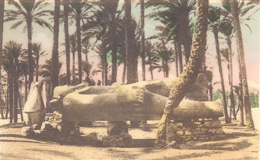 Associate Product EGYPT. Memphis. The Statue of Rameses. Hand coloured. 1900 old antique print