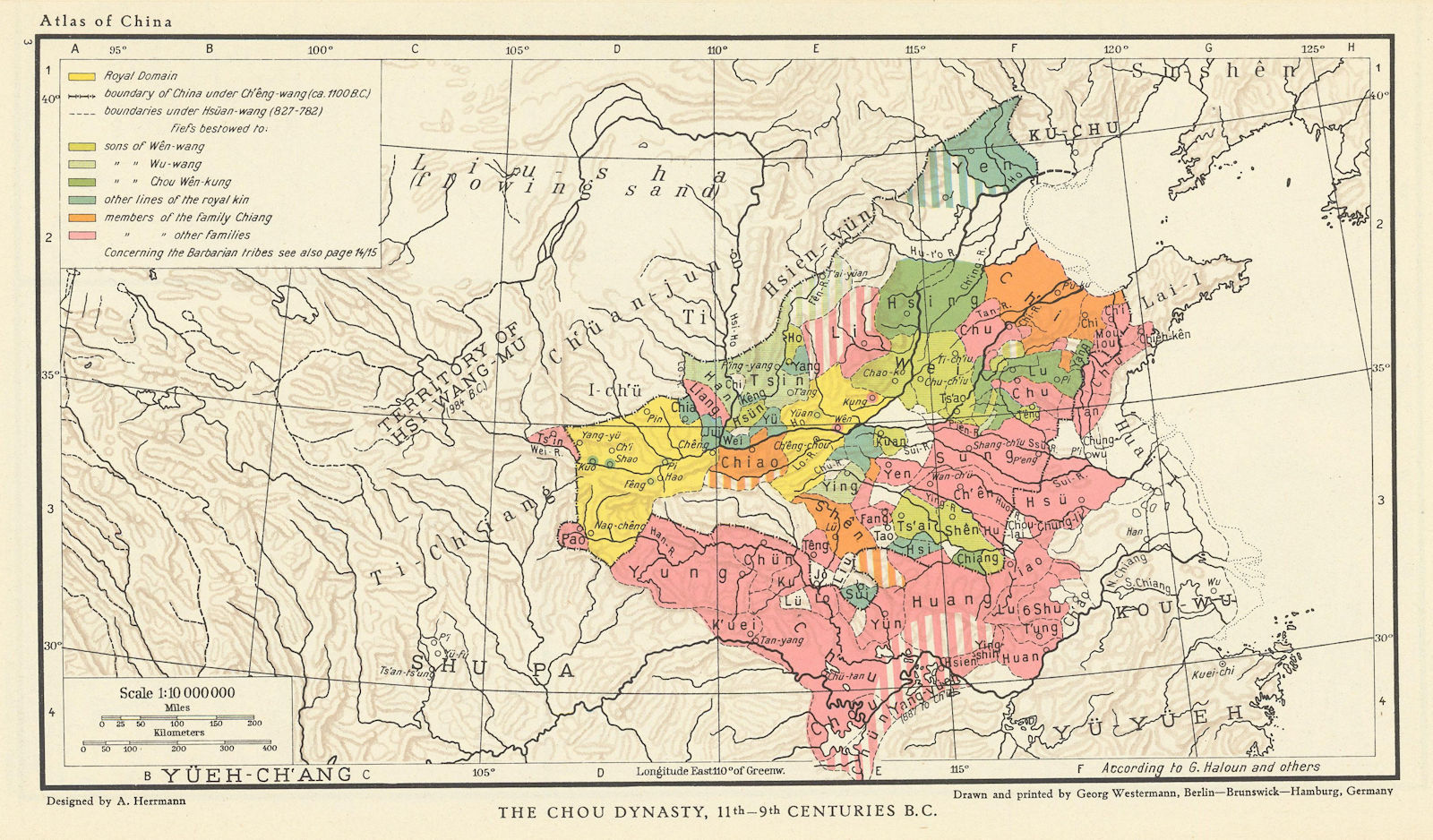 Associate Product China. The Zhou Dynasty, 11th-9th Centuries BC 1935 old vintage map plan chart