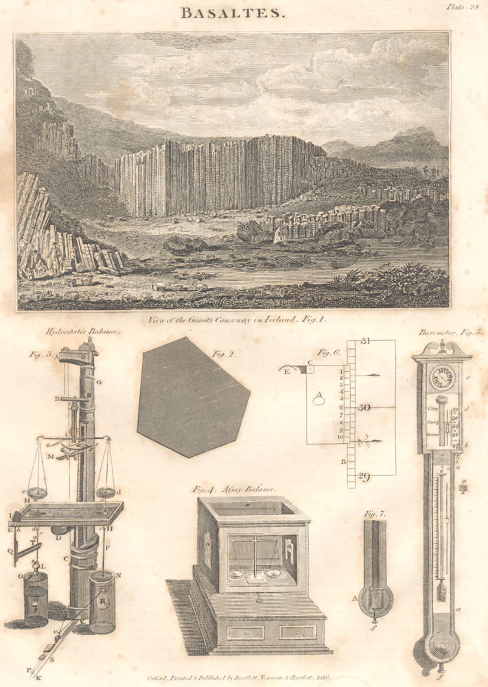 Associate Product ULSTER. Basaltes; Giant's Causeway. Hydrostatic balance. Barometer 1830 print