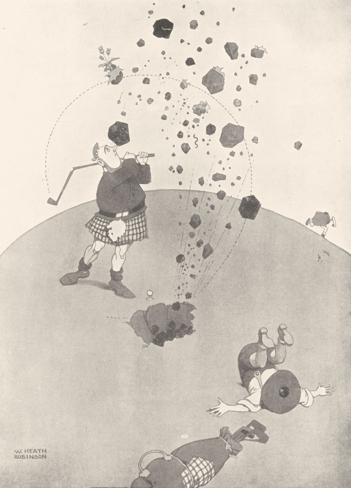 Associate Product HEATH ROBINSON GOLF CARTOON. How coal was first discovered in Scotland 1975
