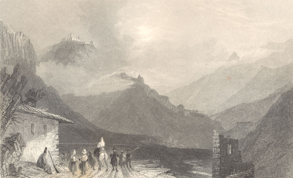 PIEDMONT/PIEMONTE. The Fort of Fenestrelle. Rider on horse. BARTLETT 1838