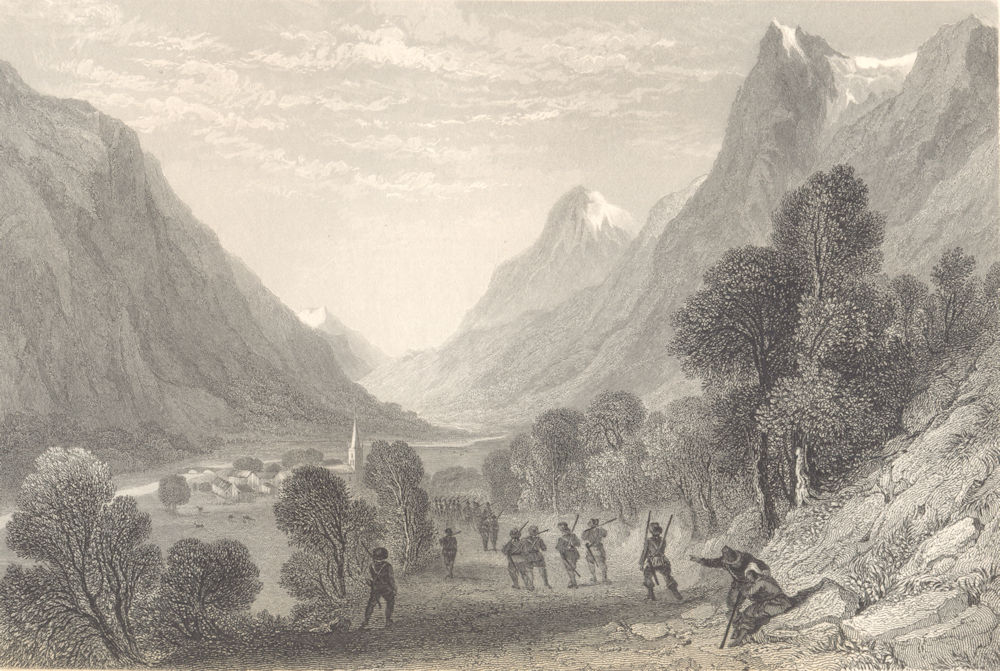 Associate Product SAVOIE. Bonneval, Valley of the Arc. Soldiers 1838 antique print picture