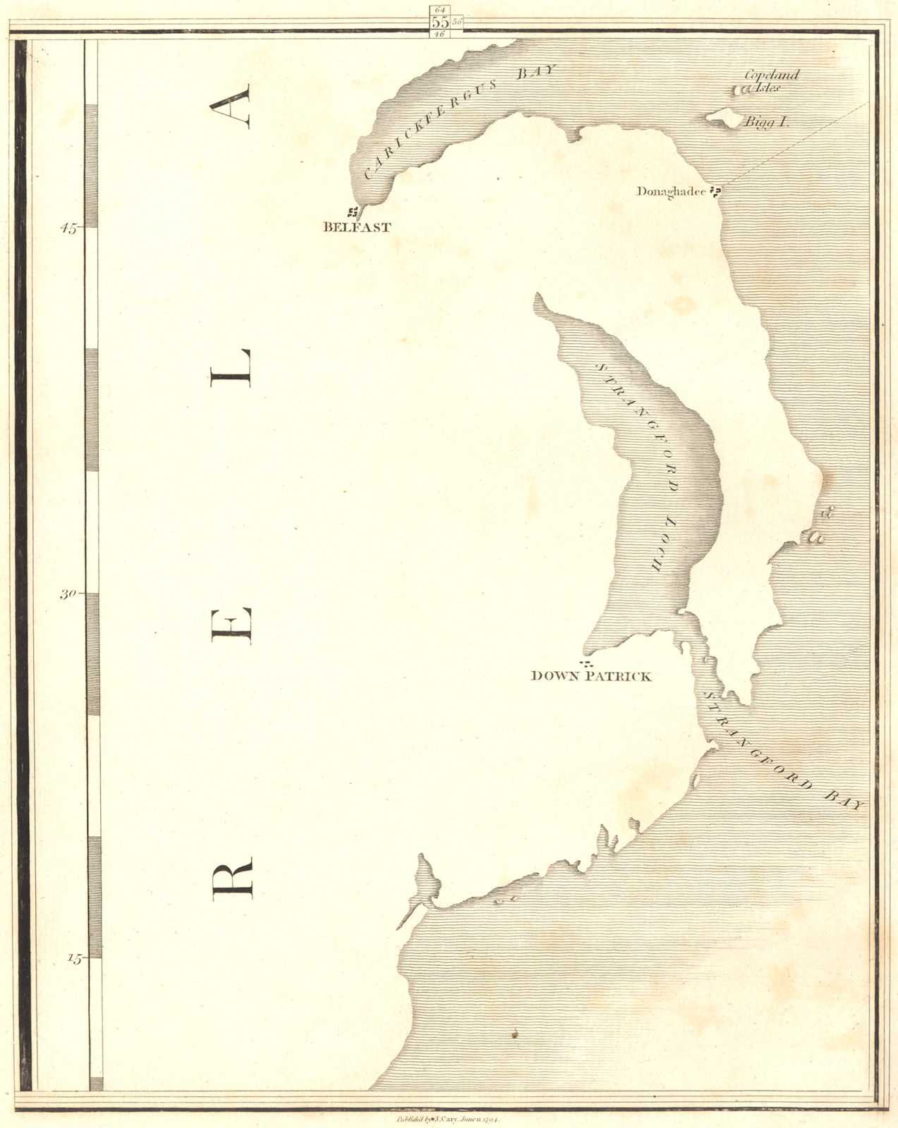 Associate Product ULSTER. Northern Ireland. Belfast Downpatrick Strangford Loch. CARY 1794 map