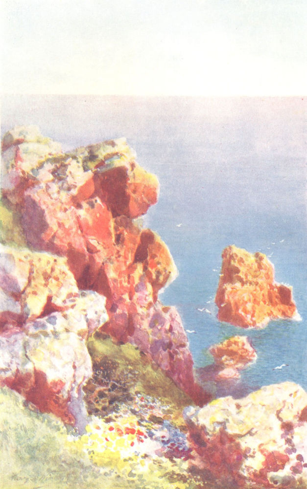 Associate Product CHANNEL ISLANDS. Cliffs near le Gouffre, Guernsey 1904 old antique print