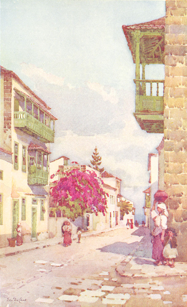 Associate Product CANARY ISLANDS/ISLAS CANARIAS. Tenerife. A Street in Puerto Orotava 1911 print