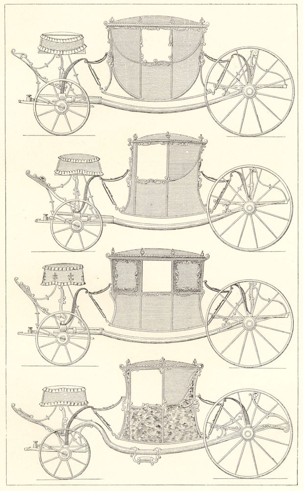 Associate Product 18TH CENTURY FRANCE. State Carriages 1876 old antique vintage print picture