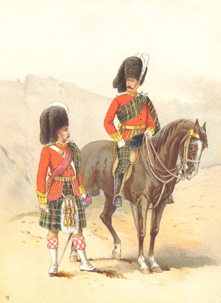 BRITISH ARMY UNIFORMS. The 72nd – Seaforth Highlanders Regiment 1890 old print
