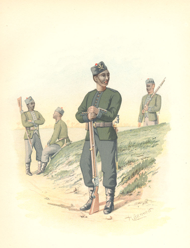 Associate Product BRITISH INDIAN ARMY UNIFORMS. The 3rd Goorkhas (Gurkhas) Regiment 1890 print