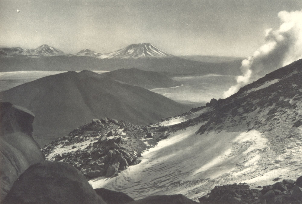 CHILE.Volcan Ollagüe.Vista desde la cumbre hacia el Sur.Ollague Volcano. 1932
