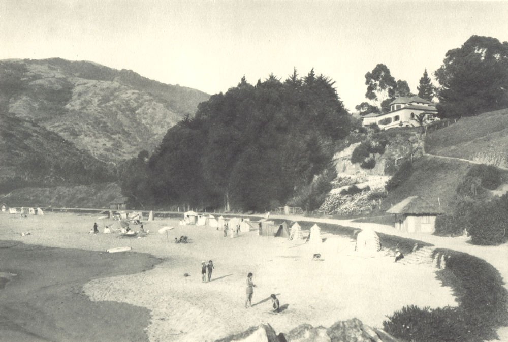 Associate Product CHILE. Zapallar. La playa del Balneario. The Beach. Spa town 1932 old print