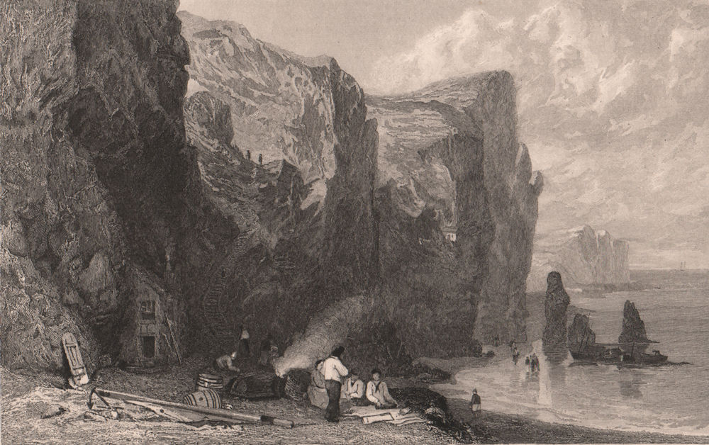 Associate Product COUNTY DURHAM. Marsden Rocks, coast of Durham. ALLOM 1839 old antique print