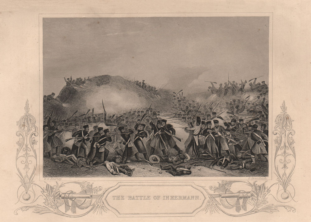 CRIMEAN WAR. The Battle of Inkerman 1860 old antique vintage print picture