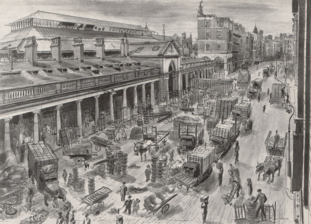 Associate Product LONDON. Covent Garden Market, by Frances Macdonald 1947 old vintage print