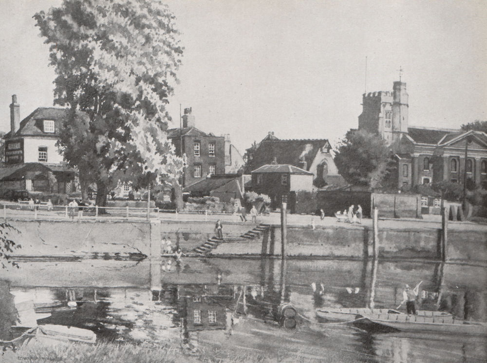 TWICKENHAM. Mear's Ferry, by Edward Walker 1947 old vintage print picture