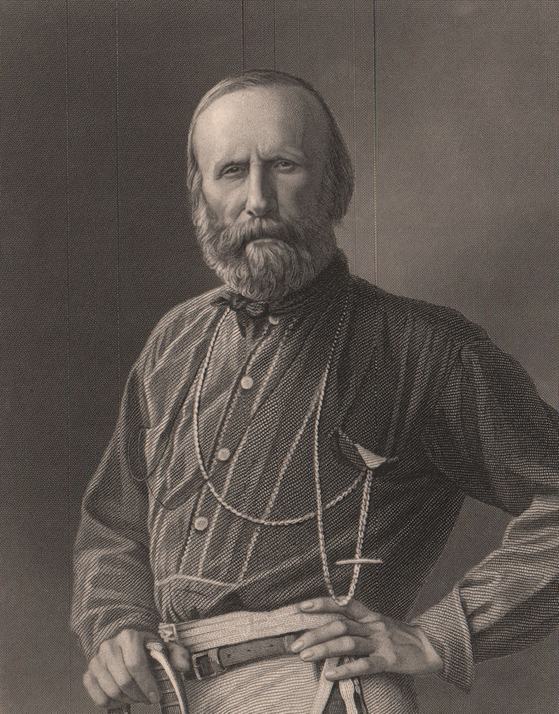 FRANCO-PRUSSIAN WAR. Giuseppe Garibaldi. Italy 1875 old antique print picture