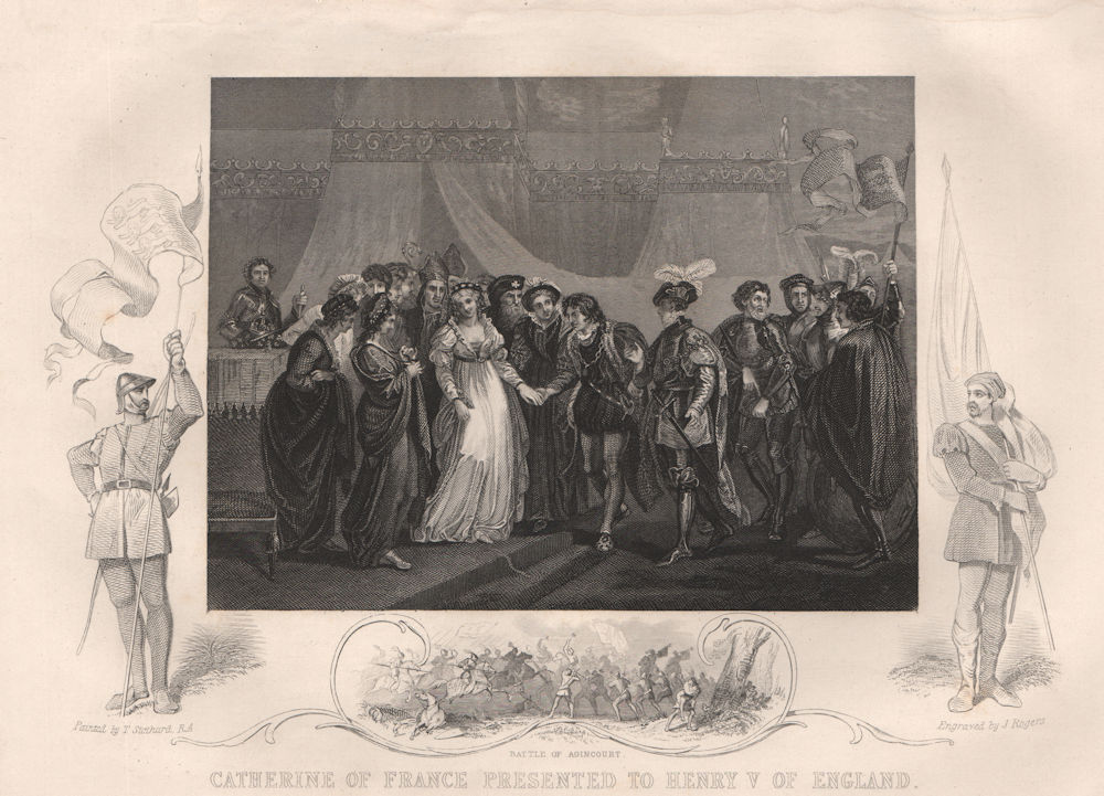 TREATY OF TROYES 1420. Catherine of France meets King Henry V of England 1853