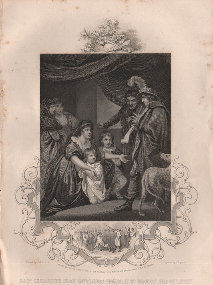Associate Product PRINCES IN THE TOWER. Lady Elizabeth Gray asks Edward IV to protect kids 1853