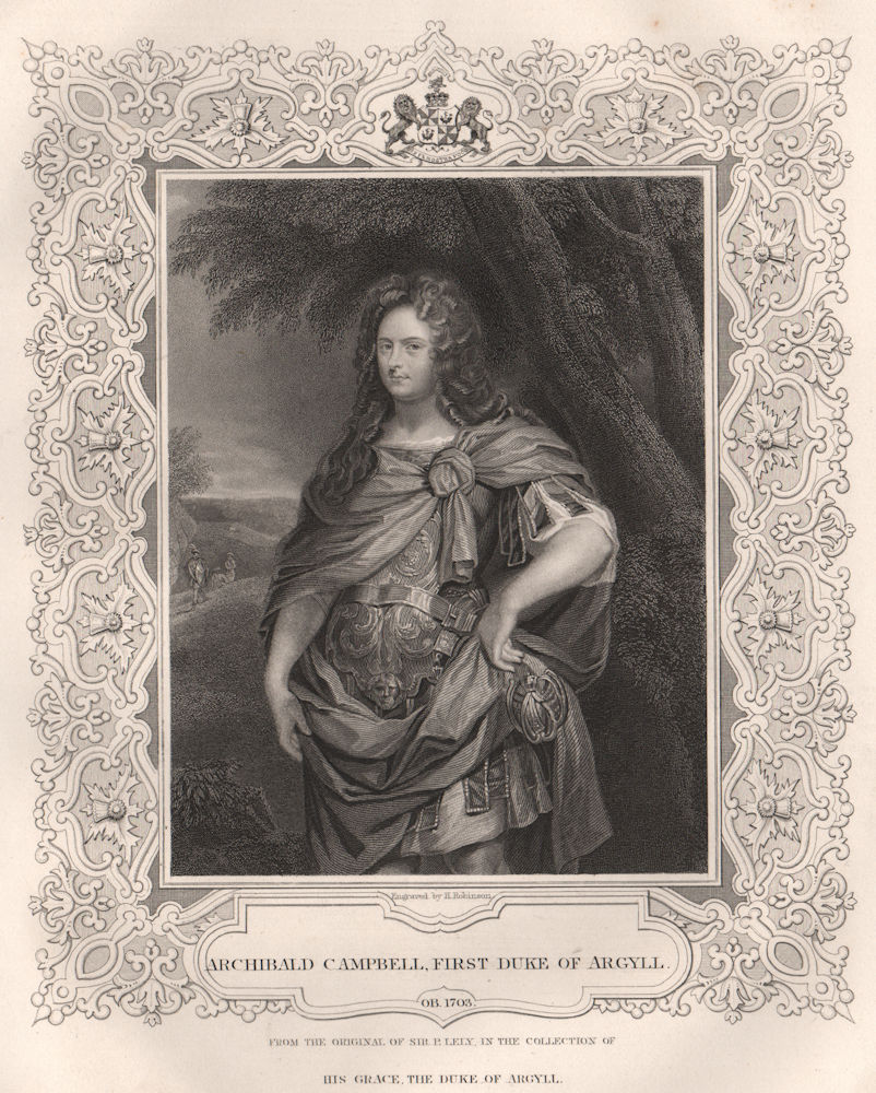Associate Product BRITISH HISTORY. Archibald Campbell, first Duke Of Argyll. TALLIS 1853 print