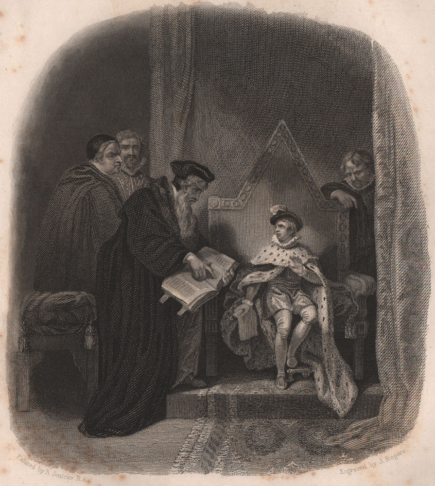 Associate Product JOAN BOCHER. Cranmer urging Edward VI to execute Joan of Kent for heresy 1853