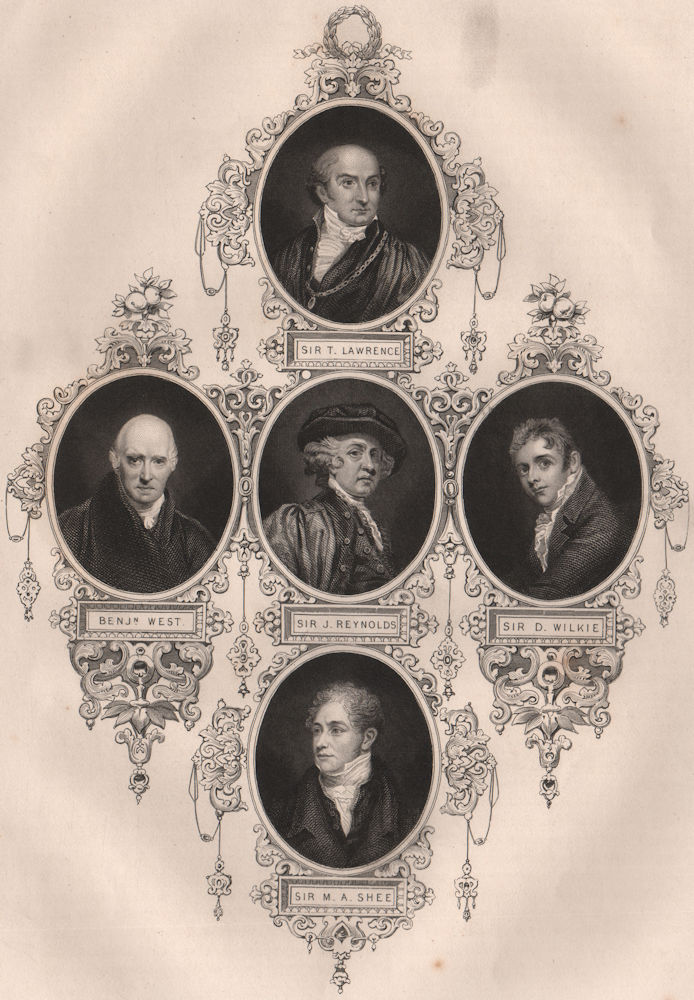 Associate Product BRITISH ARTISTS. T Lawrence; Ben West; J Reynolds; D Wilkie; MA Shee 1853