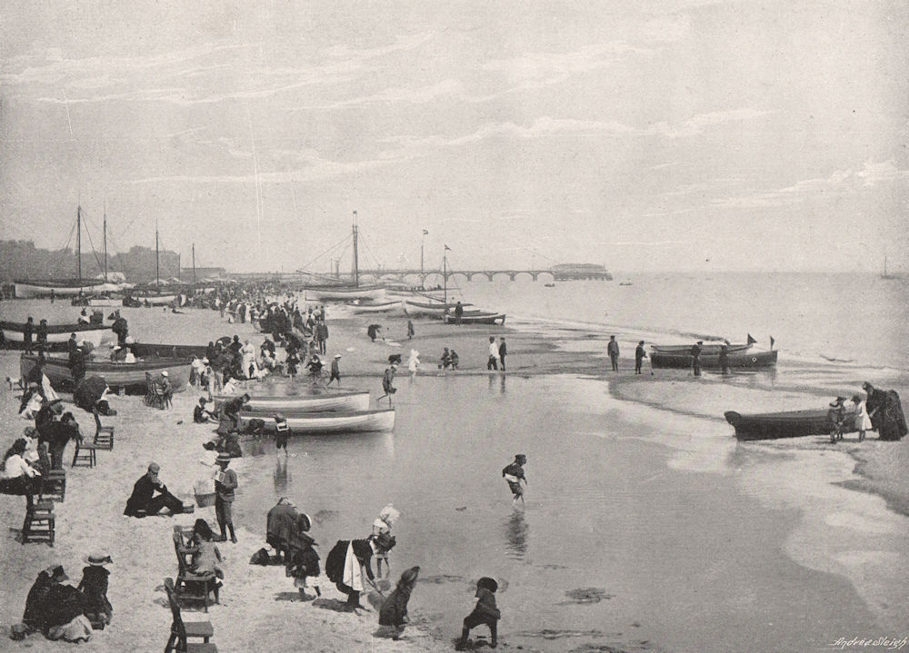 Associate Product GREAT YARMOUTH. The Beach. Busy scene. Boats. Norfolk 1900 old antique print