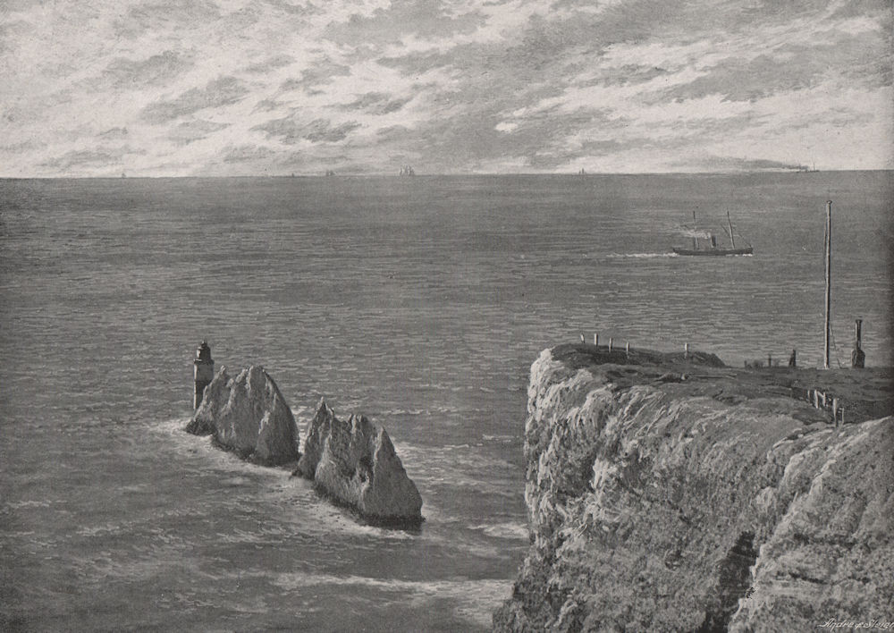 ISLE OF WIGHT. The Needles 1900 old antique vintage print picture