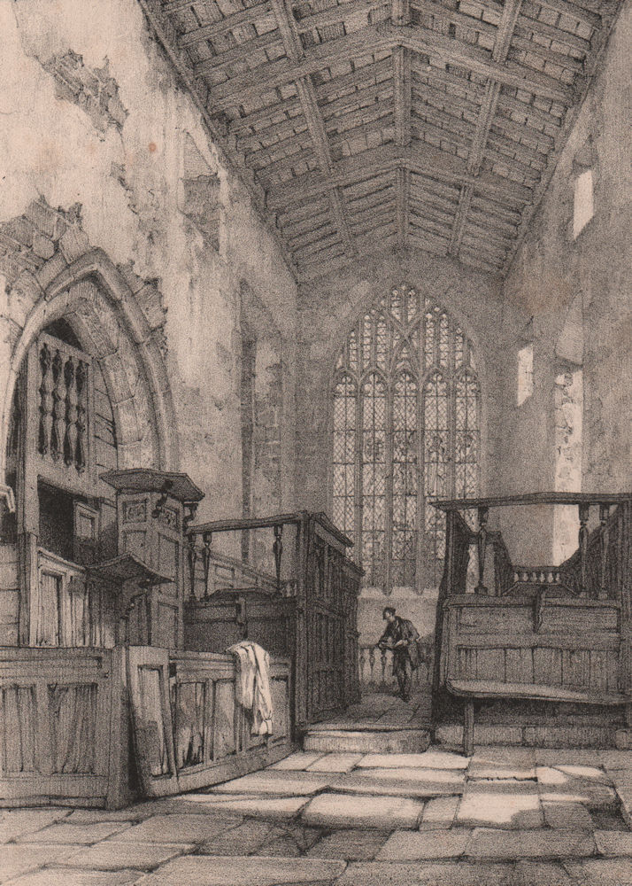 Associate Product HADDON HALL. The Chapel. Derbyshire 1836 old antique vintage print picture