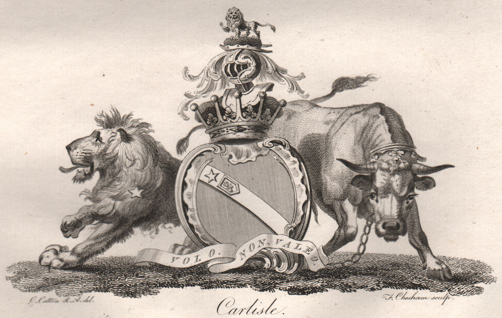CARLISLE. Coat of Arms. Heraldry 1790 old antique vintage print picture
