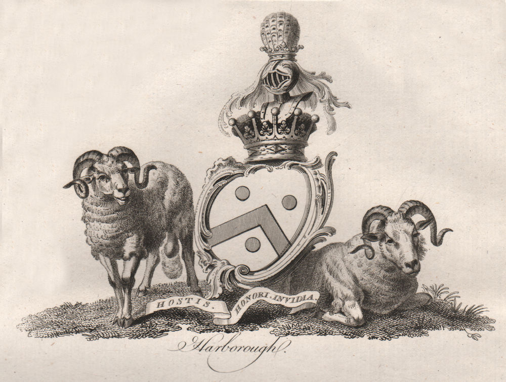 Associate Product HARBOROUGH. Coat of Arms. Heraldry 1790 old antique vintage print picture