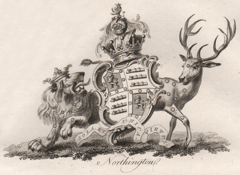NORTHINGTON. Coat of Arms. Heraldry 1790 old antique vintage print picture